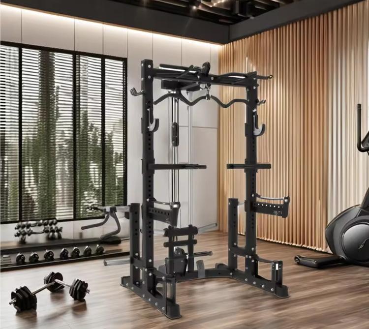 Squat Rack With Lat Pull Down and Cables